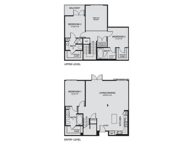 Kenosha apartments for rent - image - C1 - 3 Bedroom, 3 Bath Townhome